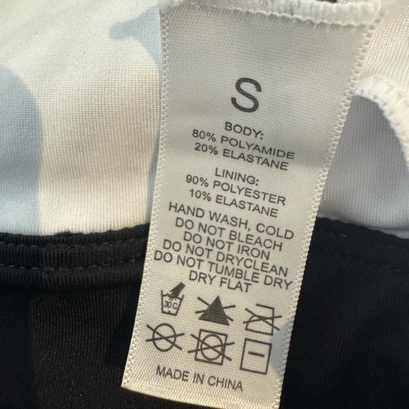 Women's Striped Navy One-Piece Swimsuit Tummy Control Scoop Neck Square back S - Picture 6 of 10